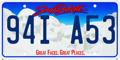 SD license plate 94IA53