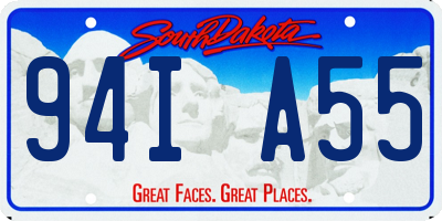 SD license plate 94IA55