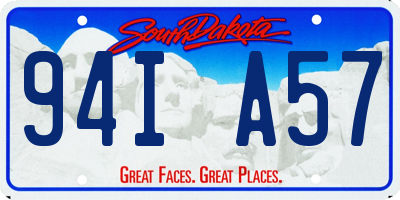 SD license plate 94IA57