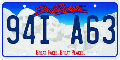 SD license plate 94IA63