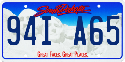 SD license plate 94IA65