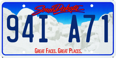 SD license plate 94IA71