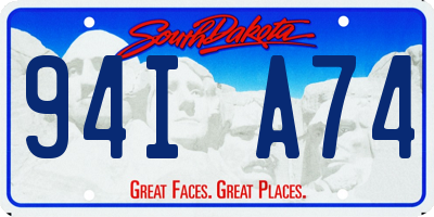SD license plate 94IA74