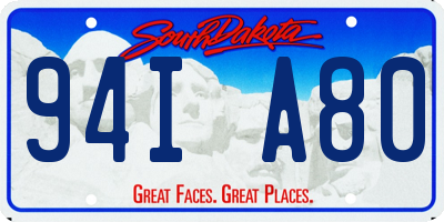 SD license plate 94IA80