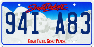 SD license plate 94IA83