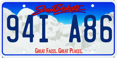 SD license plate 94IA86