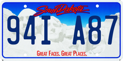 SD license plate 94IA87