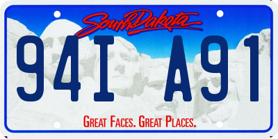 SD license plate 94IA91