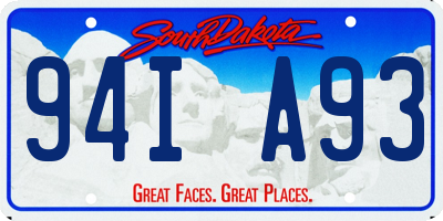 SD license plate 94IA93