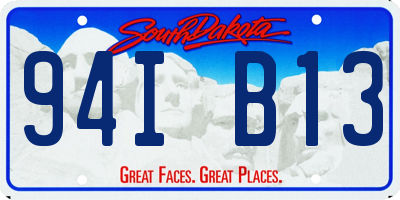 SD license plate 94IB13