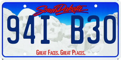 SD license plate 94IB30