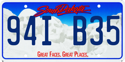 SD license plate 94IB35