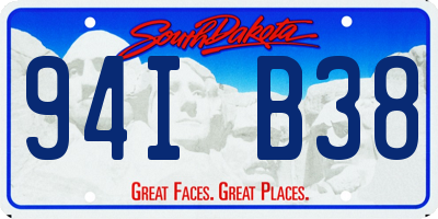 SD license plate 94IB38