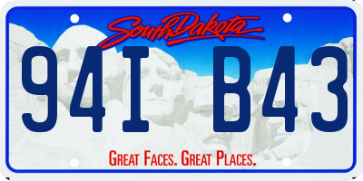 SD license plate 94IB43