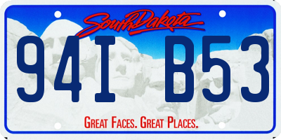 SD license plate 94IB53