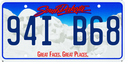 SD license plate 94IB68