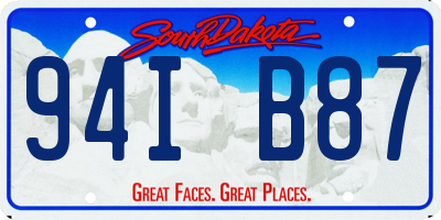 SD license plate 94IB87