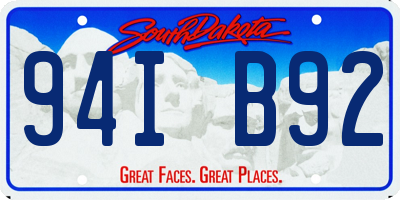 SD license plate 94IB92