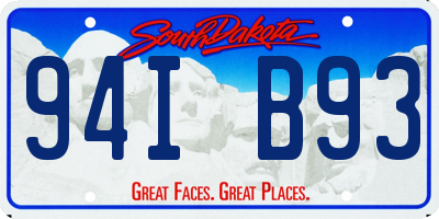 SD license plate 94IB93