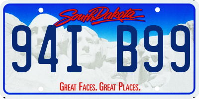 SD license plate 94IB99