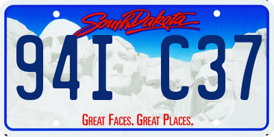 SD license plate 94IC37