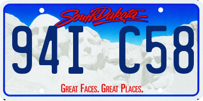 SD license plate 94IC58