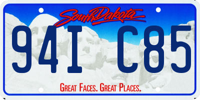 SD license plate 94IC85