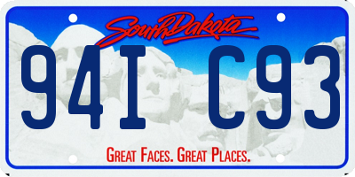 SD license plate 94IC93