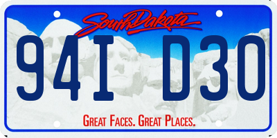 SD license plate 94ID30