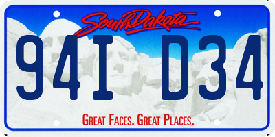 SD license plate 94ID34