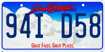 SD license plate 94ID58