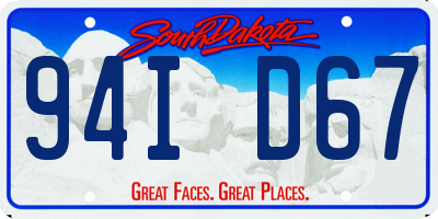 SD license plate 94ID67