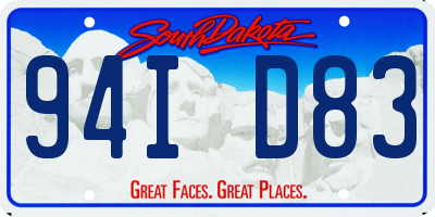 SD license plate 94ID83