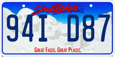 SD license plate 94ID87