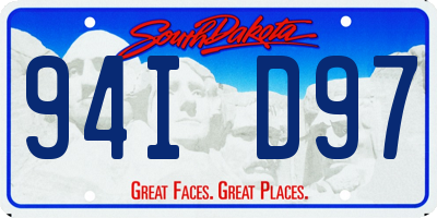 SD license plate 94ID97