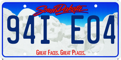 SD license plate 94IE04