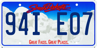SD license plate 94IE07
