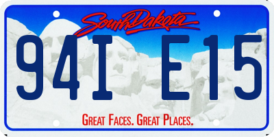 SD license plate 94IE15