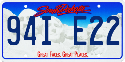 SD license plate 94IE22