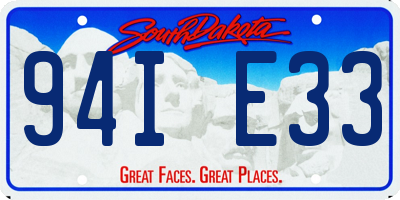 SD license plate 94IE33