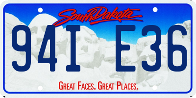 SD license plate 94IE36