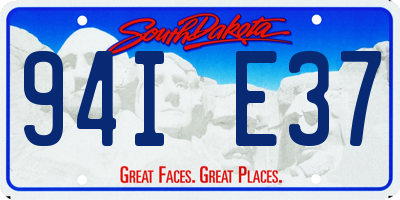 SD license plate 94IE37