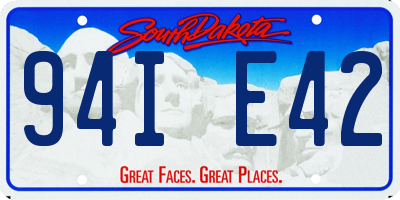 SD license plate 94IE42
