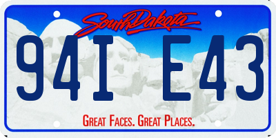 SD license plate 94IE43