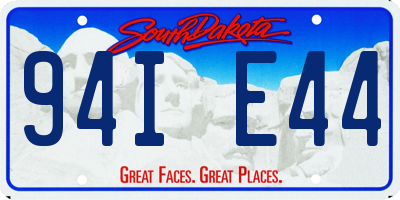 SD license plate 94IE44
