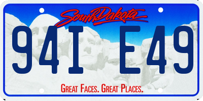 SD license plate 94IE49
