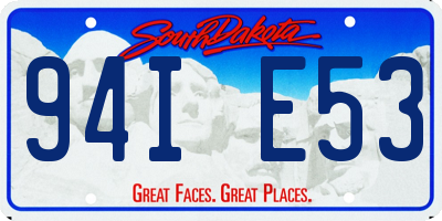 SD license plate 94IE53