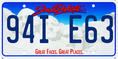 SD license plate 94IE63