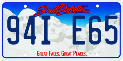SD license plate 94IE65