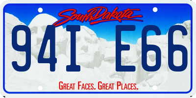 SD license plate 94IE66